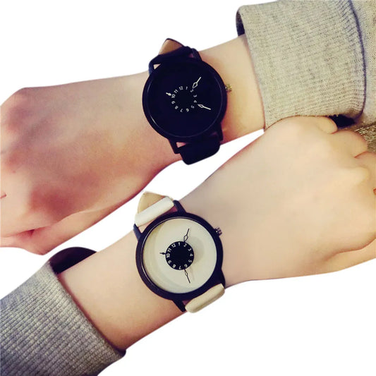 Minimalist Women's Watch Black and White Neutral Style Fashion Watch Elegant Women Watch Atmosphere Quartz Watch 2024