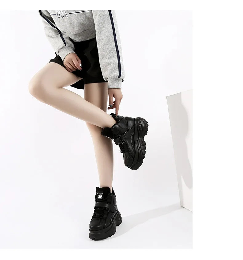 Sneakers Women Heel Platform  New 2023 Pumps Sneakers Female Heels Wedges Chunky Shoes for Women Luxury High Quality Women Shoes