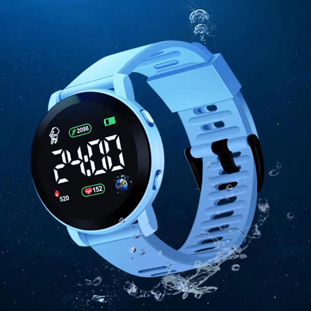 Student Watch LED Display Waterproof Casual Silicone Watchband Electronic Watch for Outdoor Digital Watches Student Clock Gift