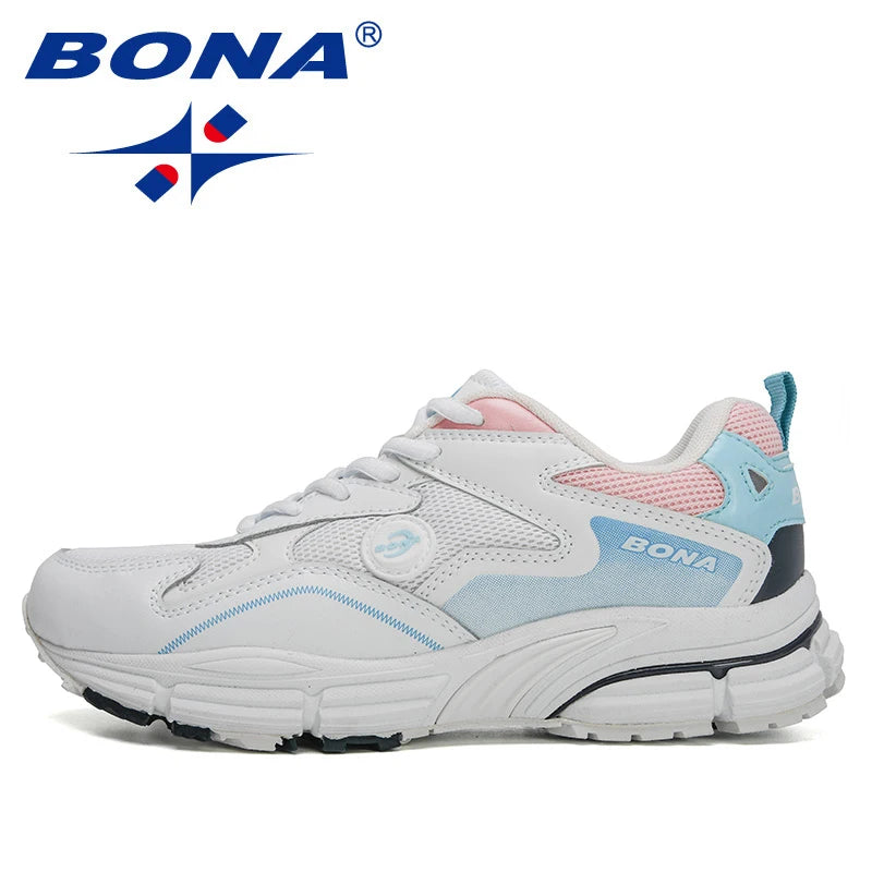 BONA 2022 New Designers Running Shoes Lightweight Breathable Sneakers Women Jogging Walking Athletic Training Footwear Feminimo