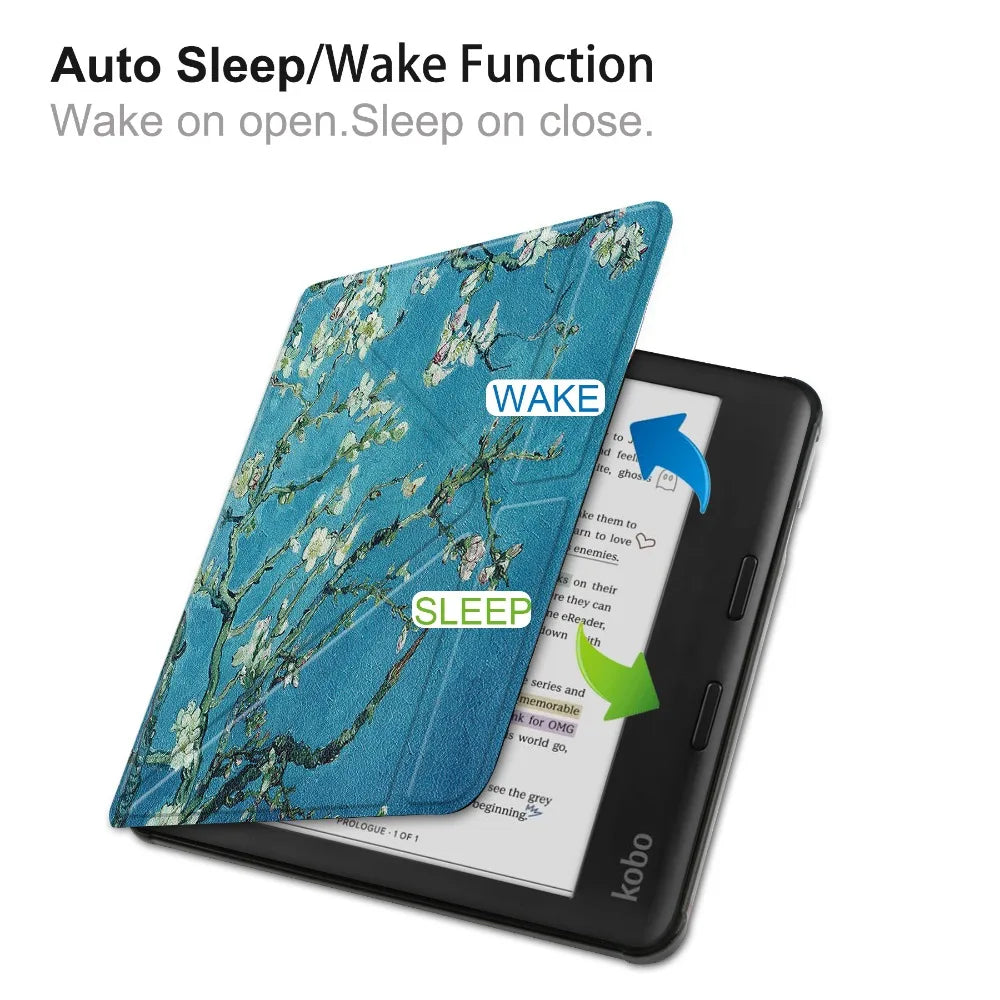 Auto Sleep/Wake Funda For Kobo Libra Colour 2024 7" eBook Smart Cover Magnetic Case with Soft TPU Back Shell