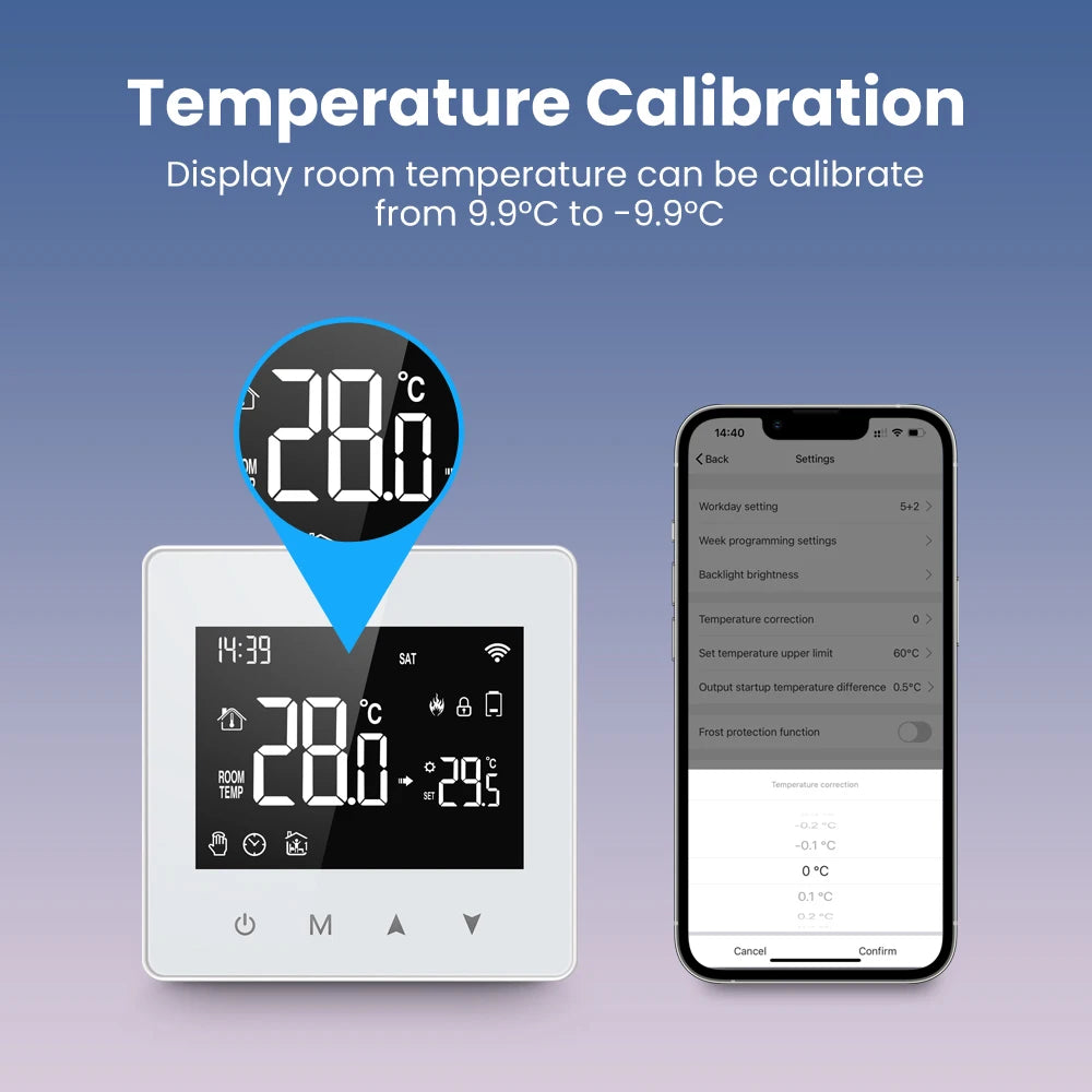 AVATTO Tuya WiFi/ZigBee Smart Thermostat,Low Power Battery Water Gas Boiler Temperature Controller For Alexa Google Home Alice