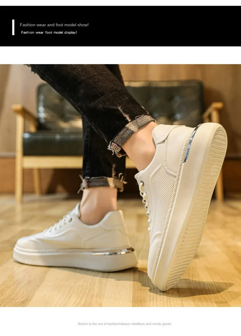 Casual Shoes For Men 2024 New Fashion Platform Sneakers Non-slip Comfortable Men's Shoe Male White Chunky Sports Running Shoes