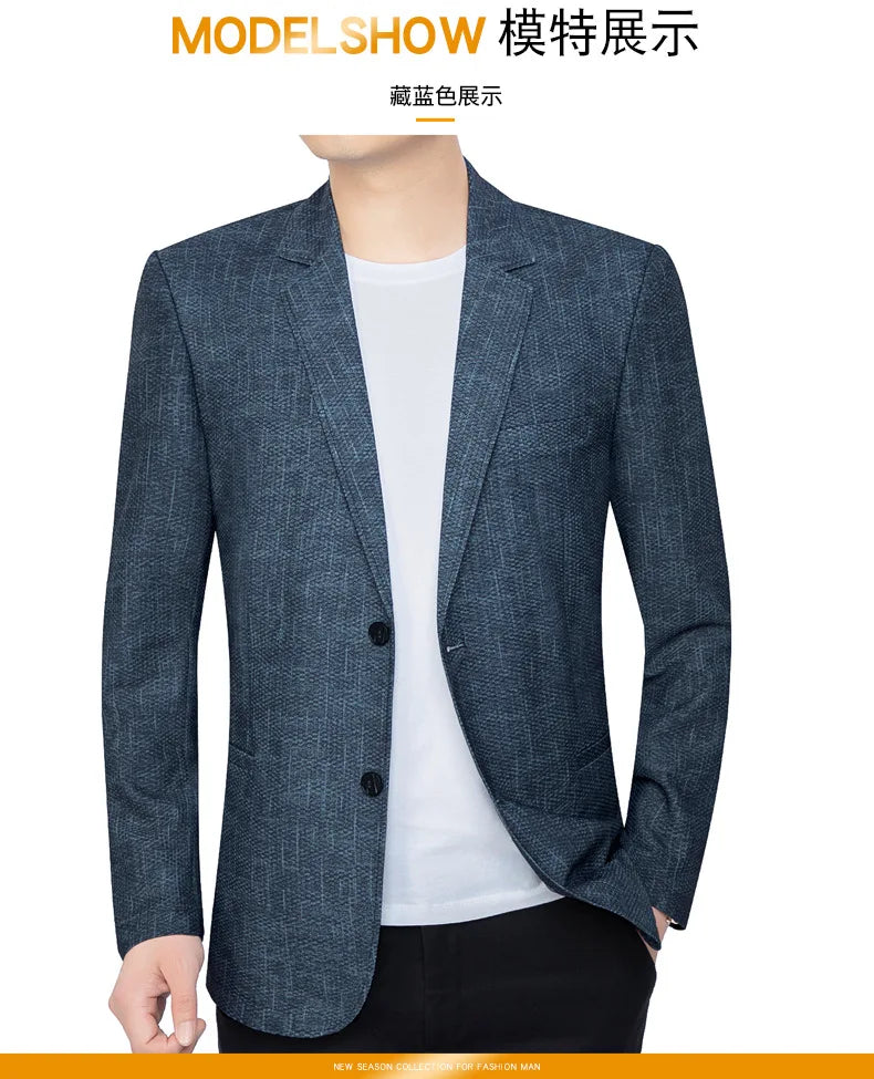 New Summer Man Breathable Quick Drying Blazers Jackets Suits Coats Formal Wear Business Casual Blazers Jackets Men's Clothing 4X