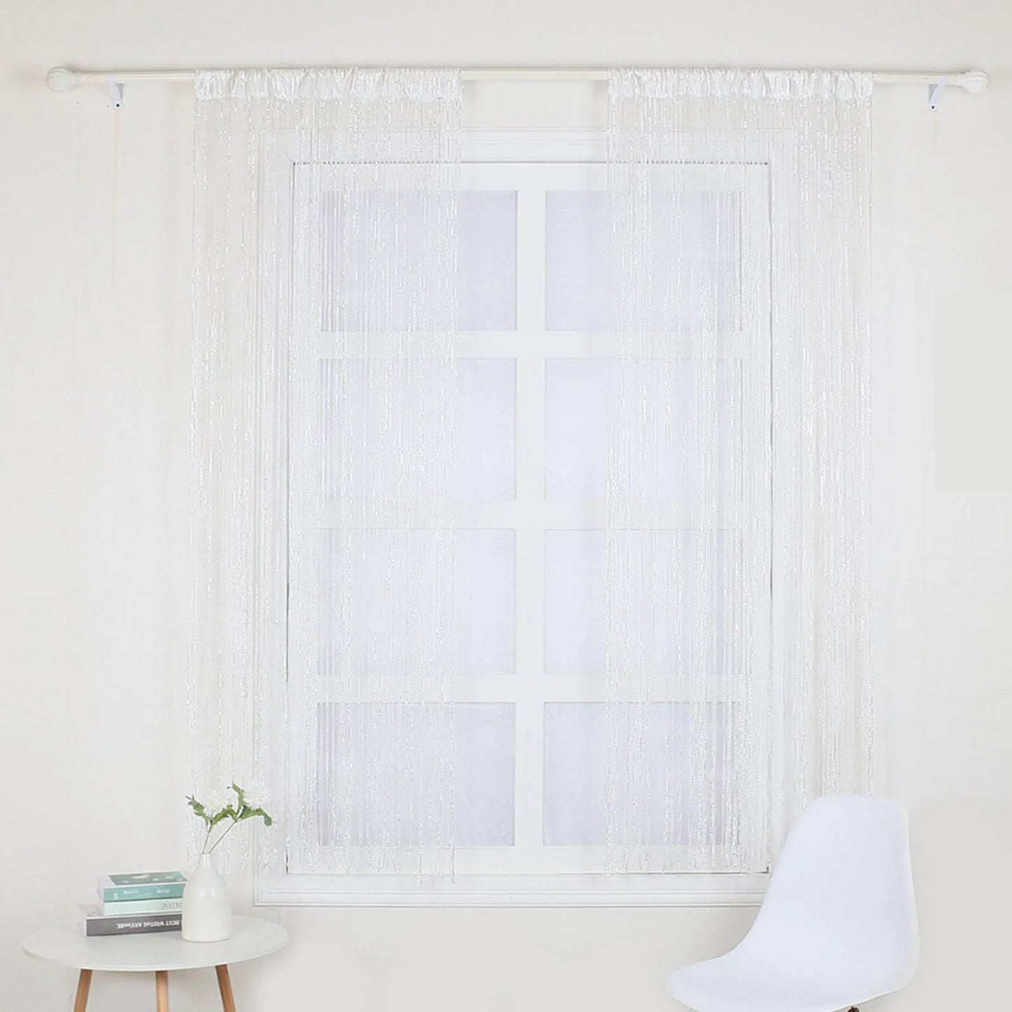 Door String Curtains Fringe Wall Panel Fringe Window Room Divider Blind for Wedding Coffee House