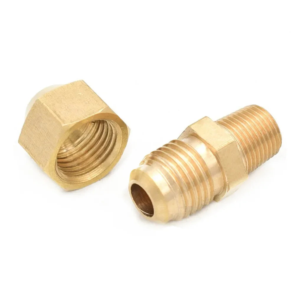 Copper flared pipe fittings 1/8" 1/4" 3/8" 1/2" Male thread 6mm 8mm 10mm 12mm Tube Air conditioning refrigeration pipe fittings