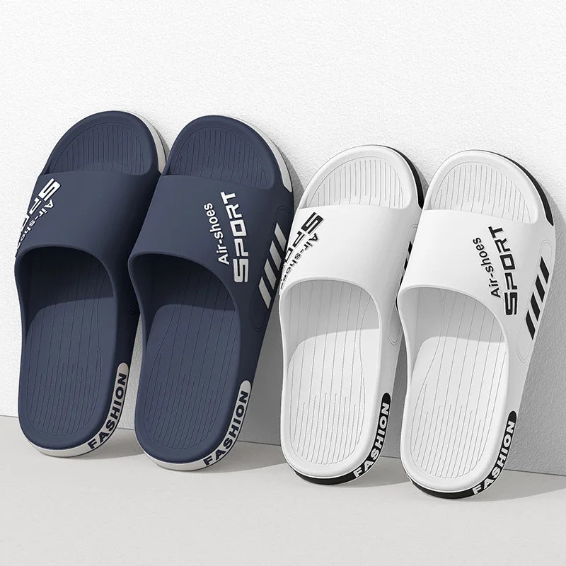 2024 Summer Men's Slippers Soft Bottom over Plus?size Men's Slippers Non-Slip Bathroom Slippers inside and outside Double Purpos