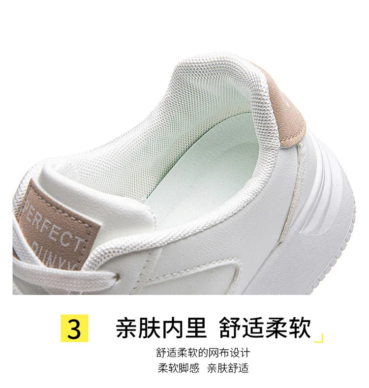 Thick sole white shoes Trendy flat shoes for women Comfortable, breathable vulcanized  2024 new sneakers  woman designer shoes