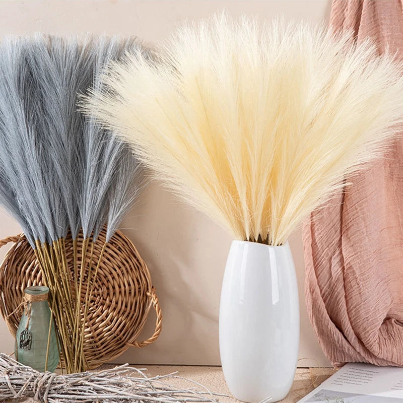 Artificial Pampas Grass 1/5/10/30pcs Fake Pampas Grass Flower Boho Wedding Bouquet Home Decor Table Flower Arrangement Decor