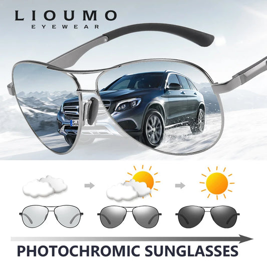 Classic Brand Design Pilot Photochromic Sunglasses Men Polarized Safety Driving Sun Glasses Women Anti-Glare gafas de sol hombre