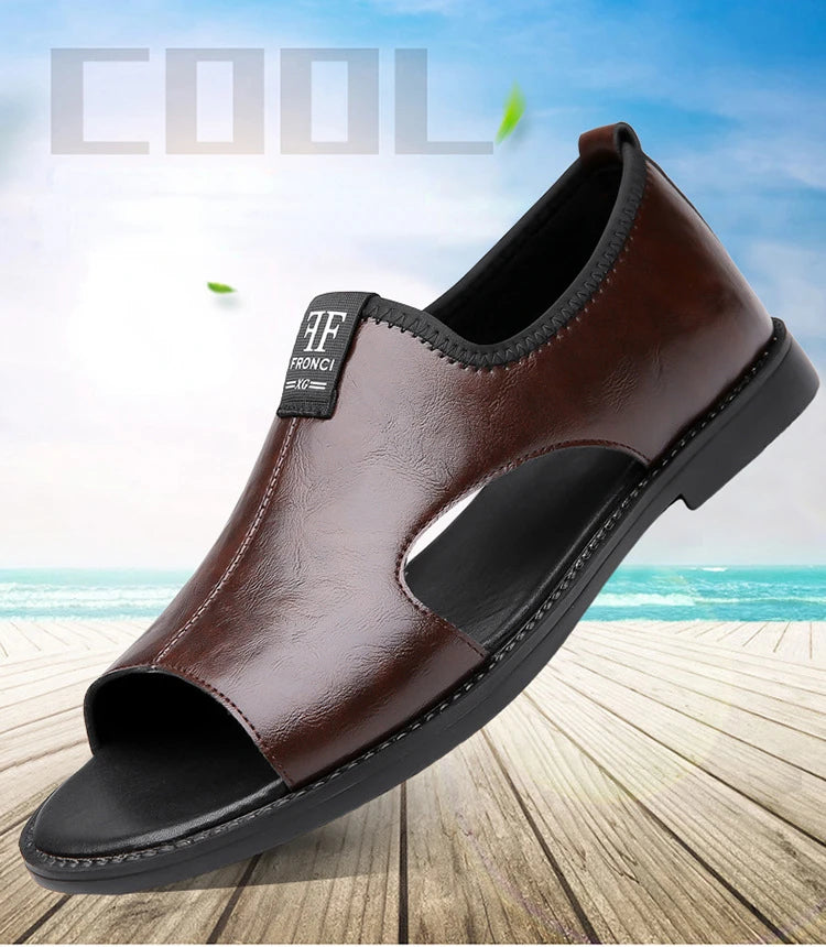 Sandals for Men Brand Casual Shoes Outdoor Fashion Men's Slippers Comfortable Beach Shoes High Quality Leather Men Flat Sandals