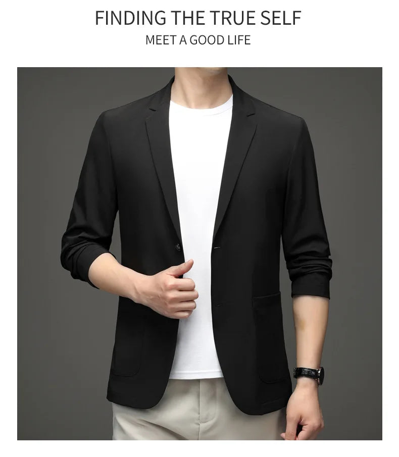 Chic & Sleek: Summer Slim-Fit Casual Suit Jacket for Fashion-Forward Style - Thin for Summer,UV Protection，Business Leisure