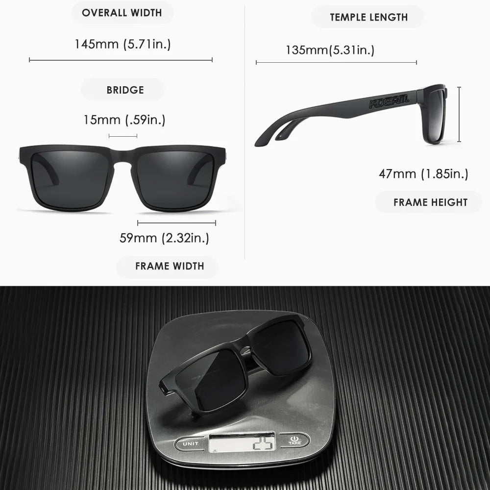 Kdeam 2024 High Quality Polarized Sunglasses for Men Transparent Gray Frame Fashion Unisex Outdoor Luxury Eyeglasses For Couple