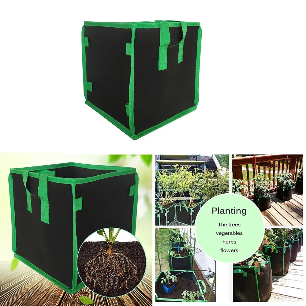 Square Potato Grow Bag Nursery Tomato Plant DIY Potato Planting Bucket Felt Grow Flower Fabric Grow Pot Non-woven Seedling Bag