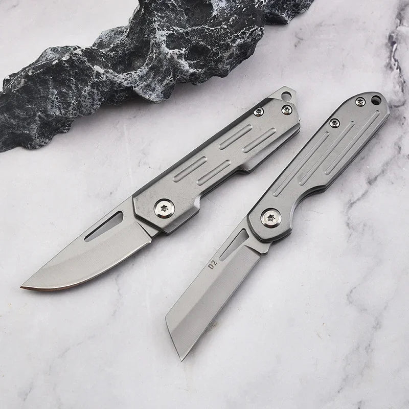 Portable Folding Pocket Knife with Stainless Steel Blade, Outdoor Travel Camping Tools, Keychain, Pendant, Holiday Gift