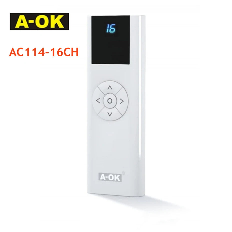 A-OK AC114 01/02/06/16 Channel Handheld Wireless Emitter for A OK RF433 Curtian Motor/Tubular Motor Remote Controller for Home