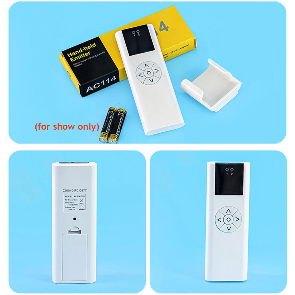 A-OK AC114 01/02/06/16 Channel Handheld Wireless Emitter for A OK RF433 Curtian Motor/Tubular Motor Remote Controller for Home