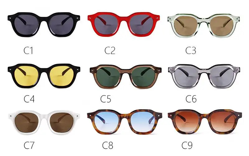 Fashion Green Frame Yellow Lens Square Sunglasses Women 2024 Brand Design Vintage Rivets Rectangle Sun Glasses Men Moscot Shades