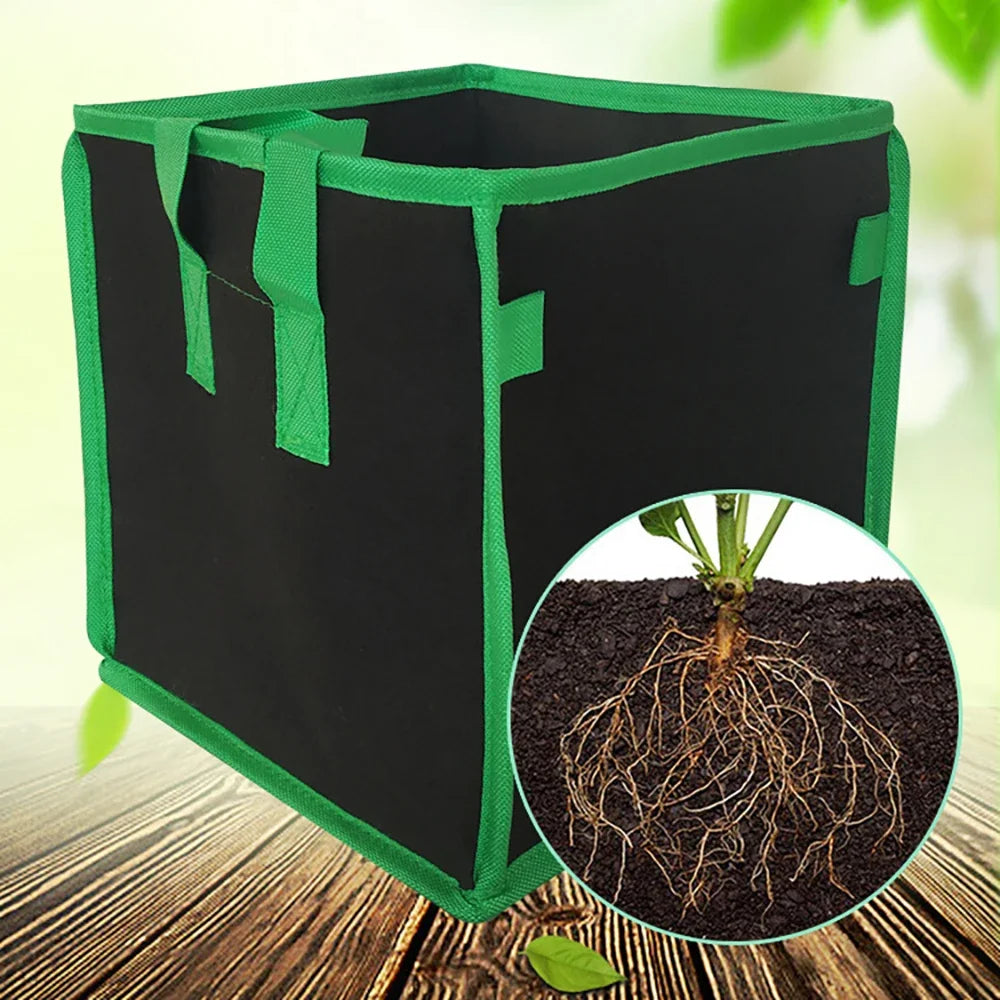 Square Potato Grow Bag Nursery Tomato Plant DIY Potato Planting Bucket Felt Grow Flower Fabric Grow Pot Non-woven Seedling Bag