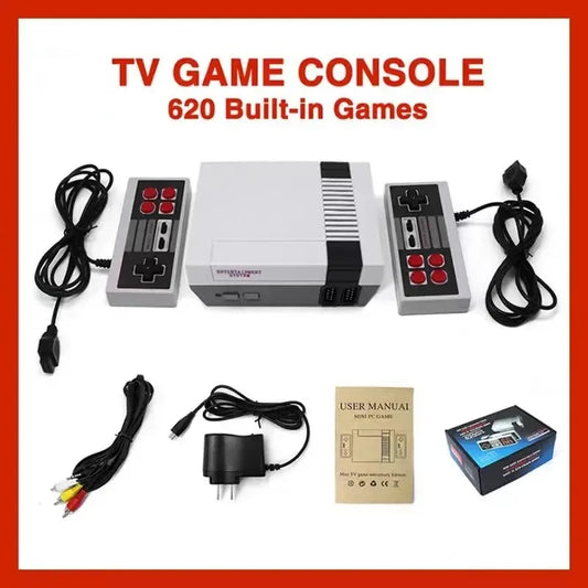 Mini TV Handheld Family Recreation Video Game Console AV Output Retro Built-in 620 Classic Games Dual Gamepad Gaming Player