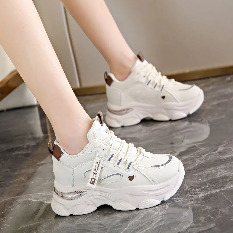 Autumn Women's Platform Vulcanized Shoes 2023 Shockproof Air Cushion Sneakers Women Thick Bottom Non-Slip Casual Walking Shoes