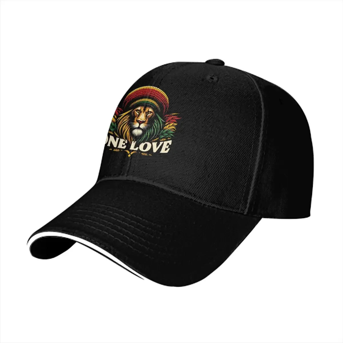 ONE LOVE Men Baseball Caps Peaked Cap Sun Shade Cycling Hat Rasta Lion Of Judah Rastafari Streetwear for Sun Protection