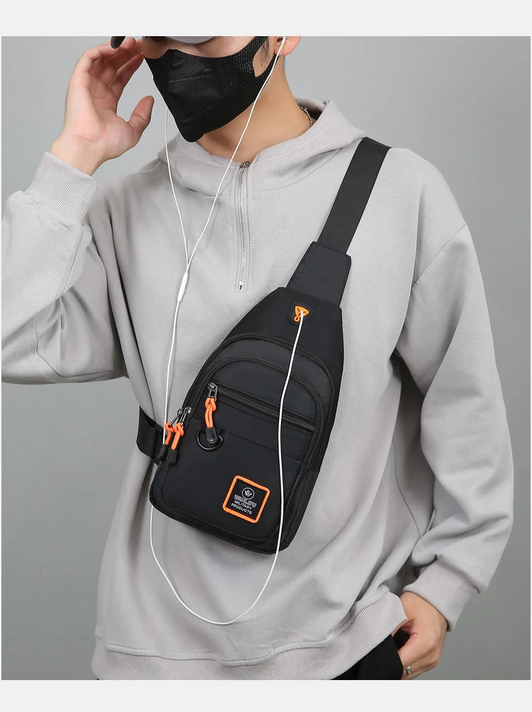 Fashion Men's Chest Bag Handbag Lightweight Oxford Fabric Crossbody Shoulder Bag Stylish Casual Men's Waist Packs Male Chest Bag