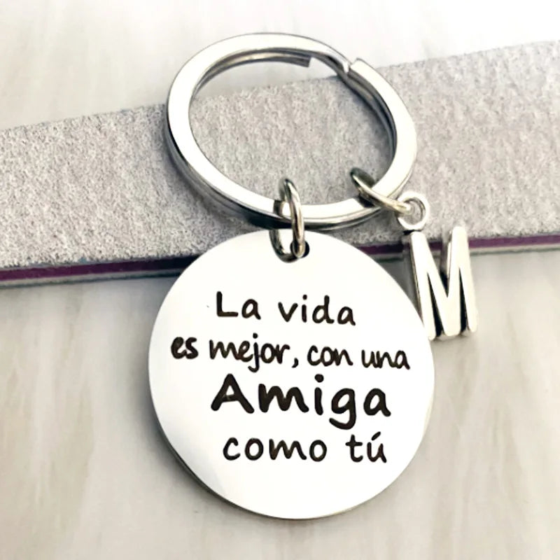 Spanish girlfriend keychain best friend gift, friendship keychain, birthday gift