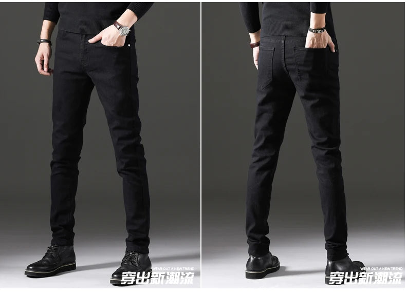 2024 spring New style Men's Skinny Jeans Fashion Casual Elastic Cotton Slim fit Denim Pants high quality Comfortable jeans men