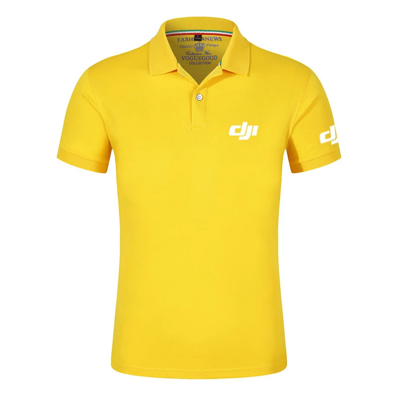 New Dji Professional Pilot Drone Men's New Summer Hot Breathable Polo Shirts Printing Short Sleeve Comfortable Tops