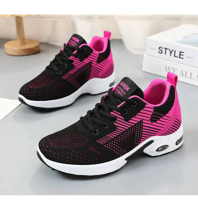 Running shoes Women 2024 spring new large size casual breathable lace-up air cushion sports shoes sneakers