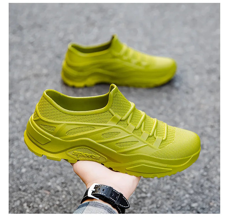 New Men's Rain Boots Flat Waterproof Wear-resistant Kitchen Car Wash Work Shoes Outdoor Male Sneakers Men's Light Fishing Shoes