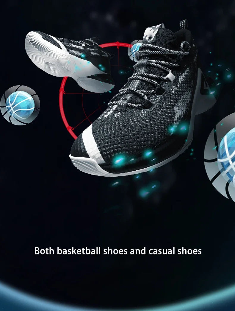 PEAK Men Basketball Sneakers P-MOTIVE Breathable Cushion Sports Shoes Outdoor Wearable Non-slip Athlete Sport Shoes EW02071A