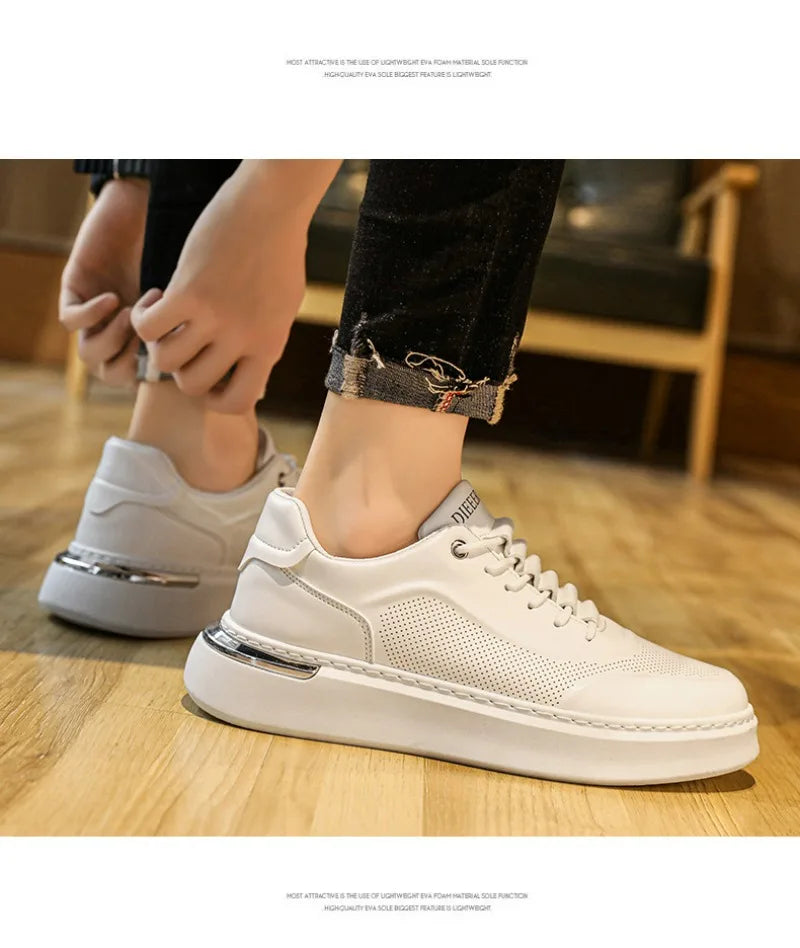 Casual Shoes For Men 2024 New Fashion Platform Sneakers Non-slip Comfortable Men's Shoe Male White Chunky Sports Running Shoes