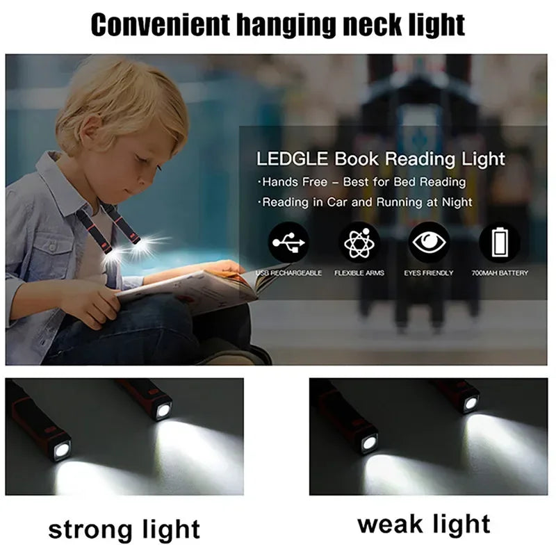 Flexible Handsfree LED Neck Light Book Reading Lamp Night Flashlight Camping Light AA/USB Charging Led Neck Reading Light