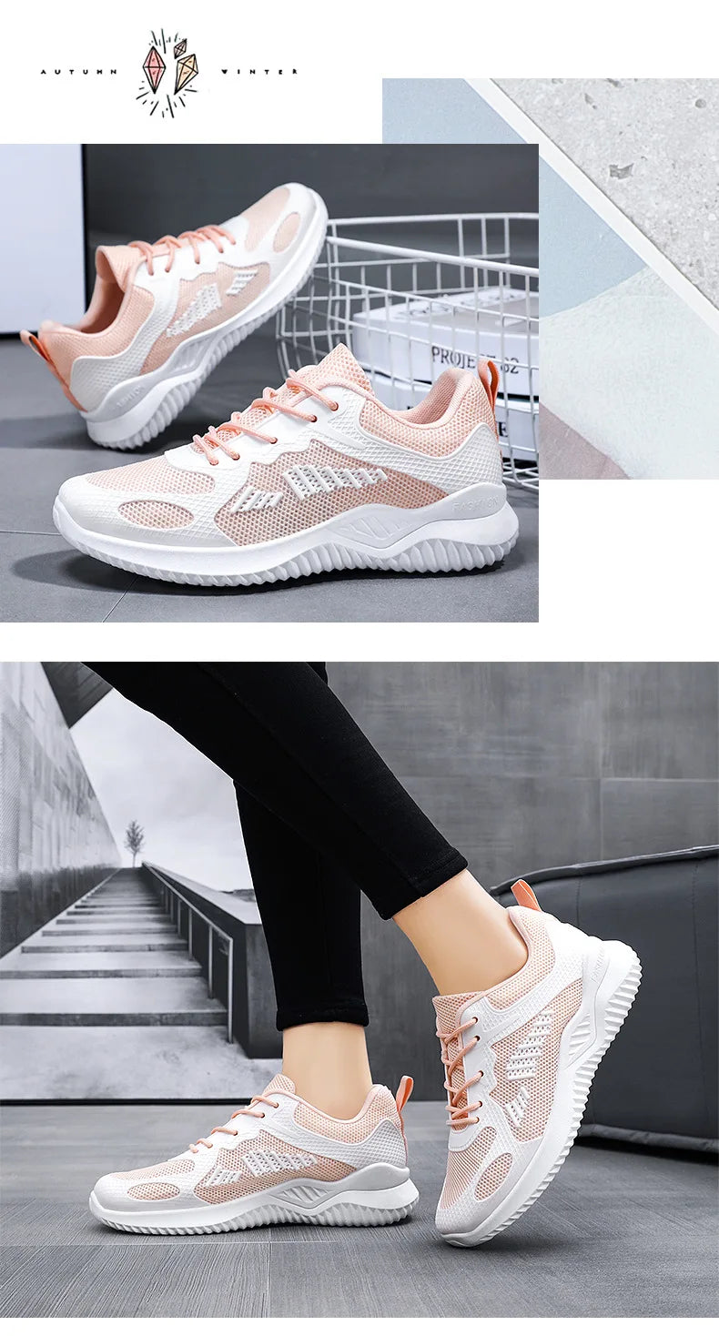 Shoes women 2024 spring and autumn new fashion casual breathable running shoes soft sole women sports shoes