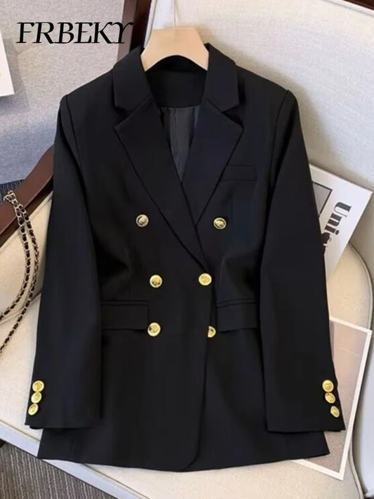 Elegant Jacket Women Spring Autumn New Solid Color Casual Versatile Blazer Vintage Tops Small Suit Blazer Woman 2024 Female Coat