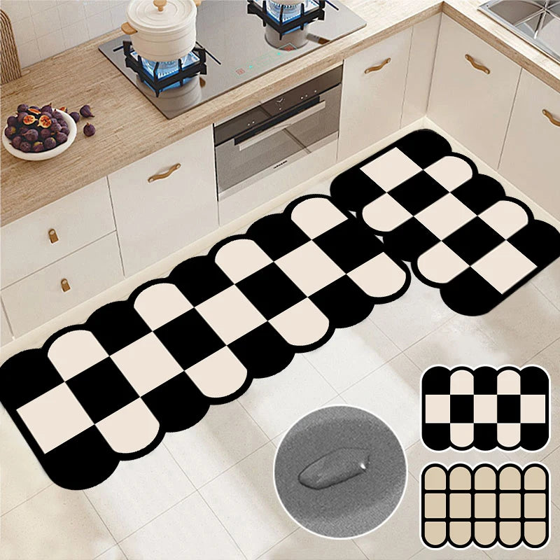 Absorbent Kitchen Floor Mat Diatomit Anti-Slip Carpet Waterproof Oilproof Kitchen Mat Living Room Doormat Kitchen Hallway Rug