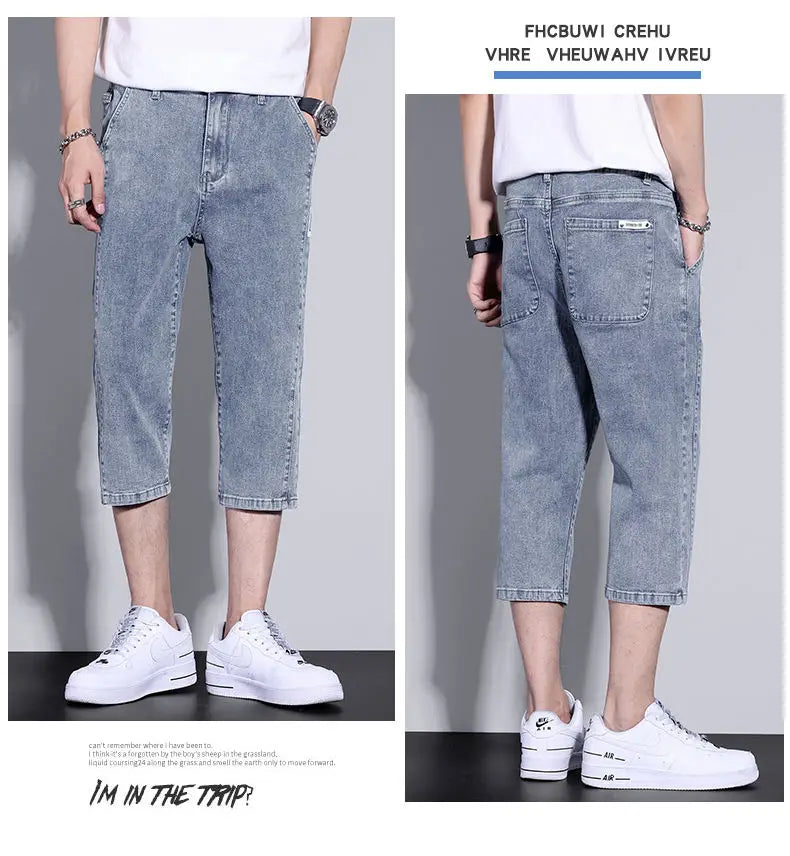 Seven Denim Shorts Men'S Summer Thin Loose Casual Straight Pants Fashion Men'S Travel Office Versatile 7 Jeans Jeans A3398