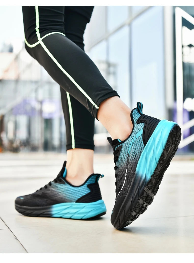 Big Size Running Shoes Men Women Jogging Sports Shoes Summer Sneakers Outdoor Athletic Training Shoes Soft Cushioning Breathable