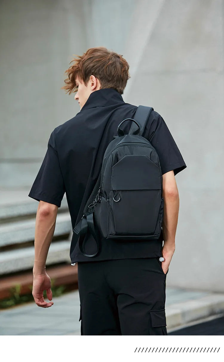 Small Men's Backpacks Sports Outdoor Man School Bag Fashion Oxford Cloth Mini Travel Shoulder Bags for Male 2023 Black Rucksack