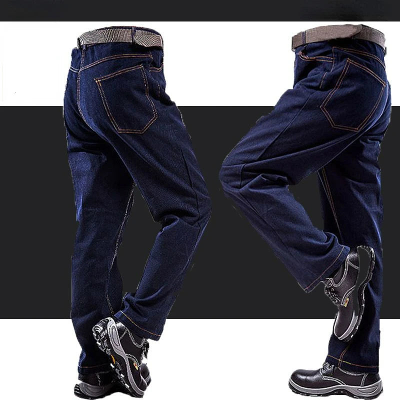 Overalls Pants Men's Clothing Trousers Wear-Resistant Anti-Scald Thickening Cotton Workwear Denim Work Pants Multiple pockets