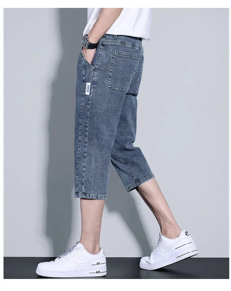 Seven Denim Shorts Men'S Summer Thin Loose Casual Straight Pants Fashion Men'S Travel Office Versatile 7 Jeans Jeans A3398