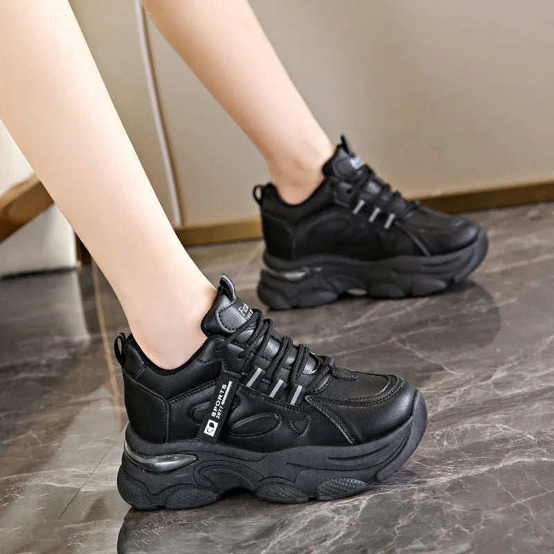 Autumn Women's Platform Vulcanized Shoes 2023 Shockproof Air Cushion Sneakers Women Thick Bottom Non-Slip Casual Walking Shoes