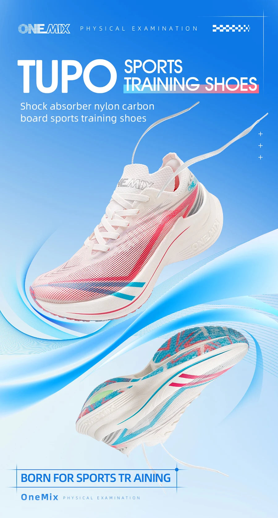 ONEMIX 2024 Professional Running Shoes for Men Anti-slip Ultra-light Rebound Athletic Nylon Plate Sport Shoes student Sneakers