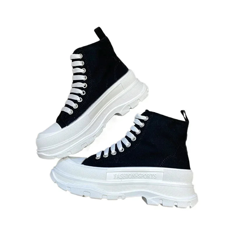 Hip Hop Platform Women's Shoes Models 2024 High Top Shoes Big Size Long Boots Sneakers Sports Athlete High-tech Shoses