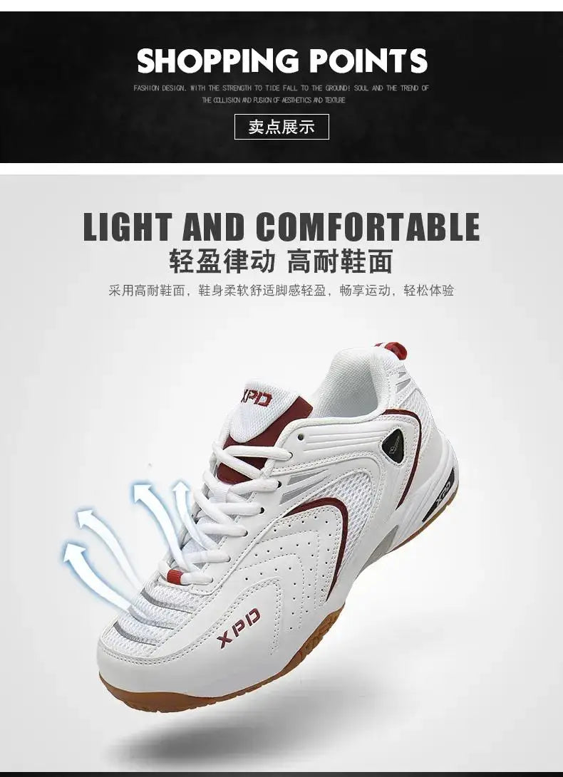 Unisex Professional Non-slip Sneakers High Quality Training Tennis Shoes Men Breathable Women Flat Athletics Indoor Squash Shoes