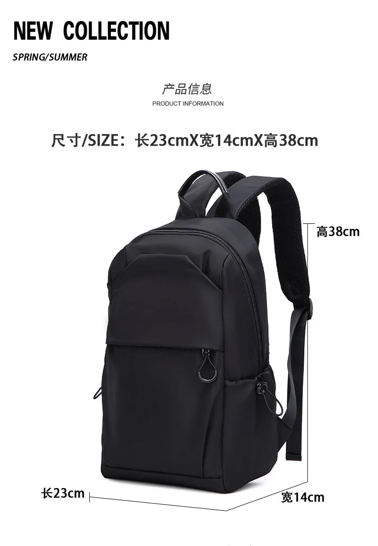 Small Men's Backpacks Sports Outdoor Man School Bag Fashion Oxford Cloth Mini Travel Shoulder Bags for Male 2023 Black Rucksack