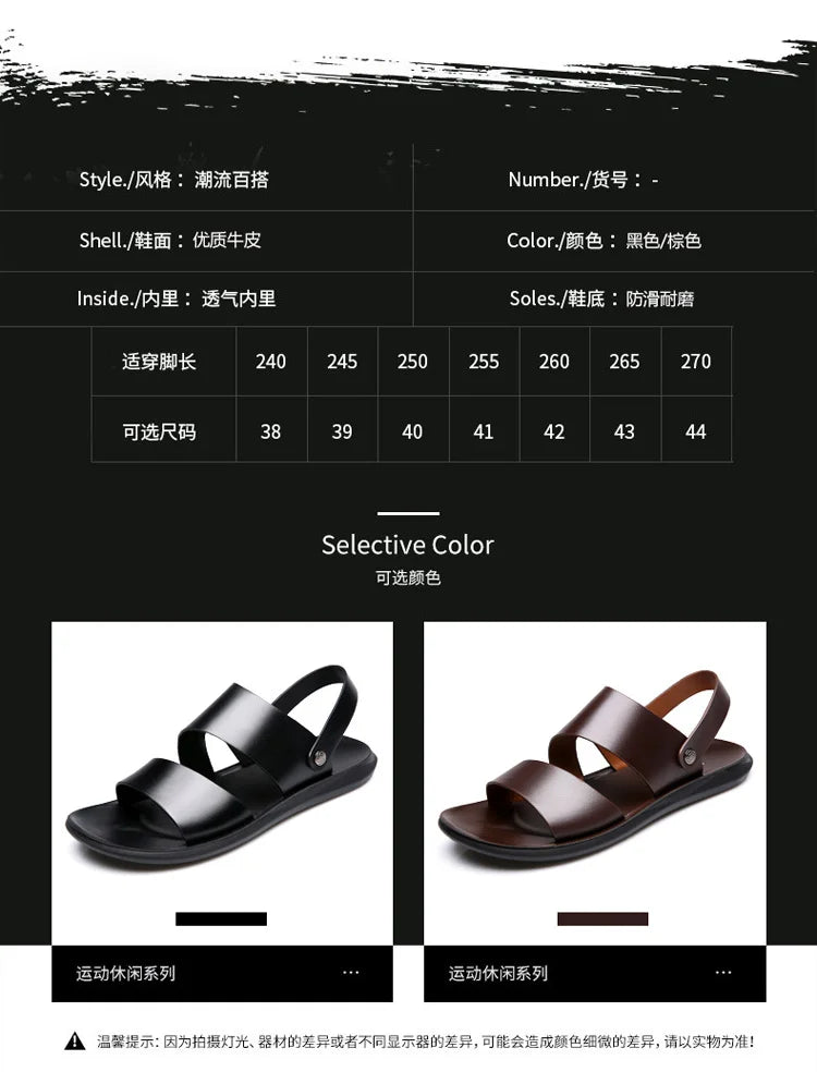 New Dad Sandals Summer 2023 Slippers Dual Soft Sole Versatile Casual Leather Sandal Shose Men Fashion Outdoor Adult Slip On