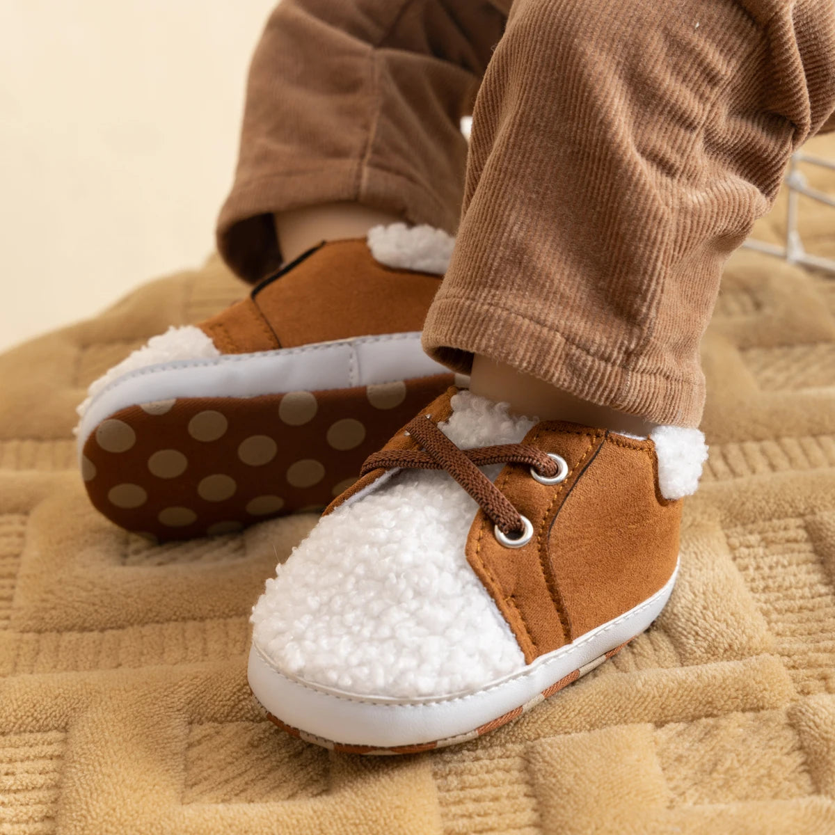 Fashion Newborn Winter Cotton Baby Boys Shose Plush Soft Bottom Non-Slip Baby Toddler Shoes Girl First Walkers Crib Shoes 0-18M